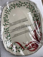 Lenox .Holiday Ribbon oblong platter