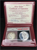 Cased Graded 1881-S Morgan Silver Dollar by Coin
