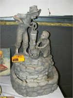 HEAVY RESIN FOUNTAIN 26" TALL (WORKS GREAT)
