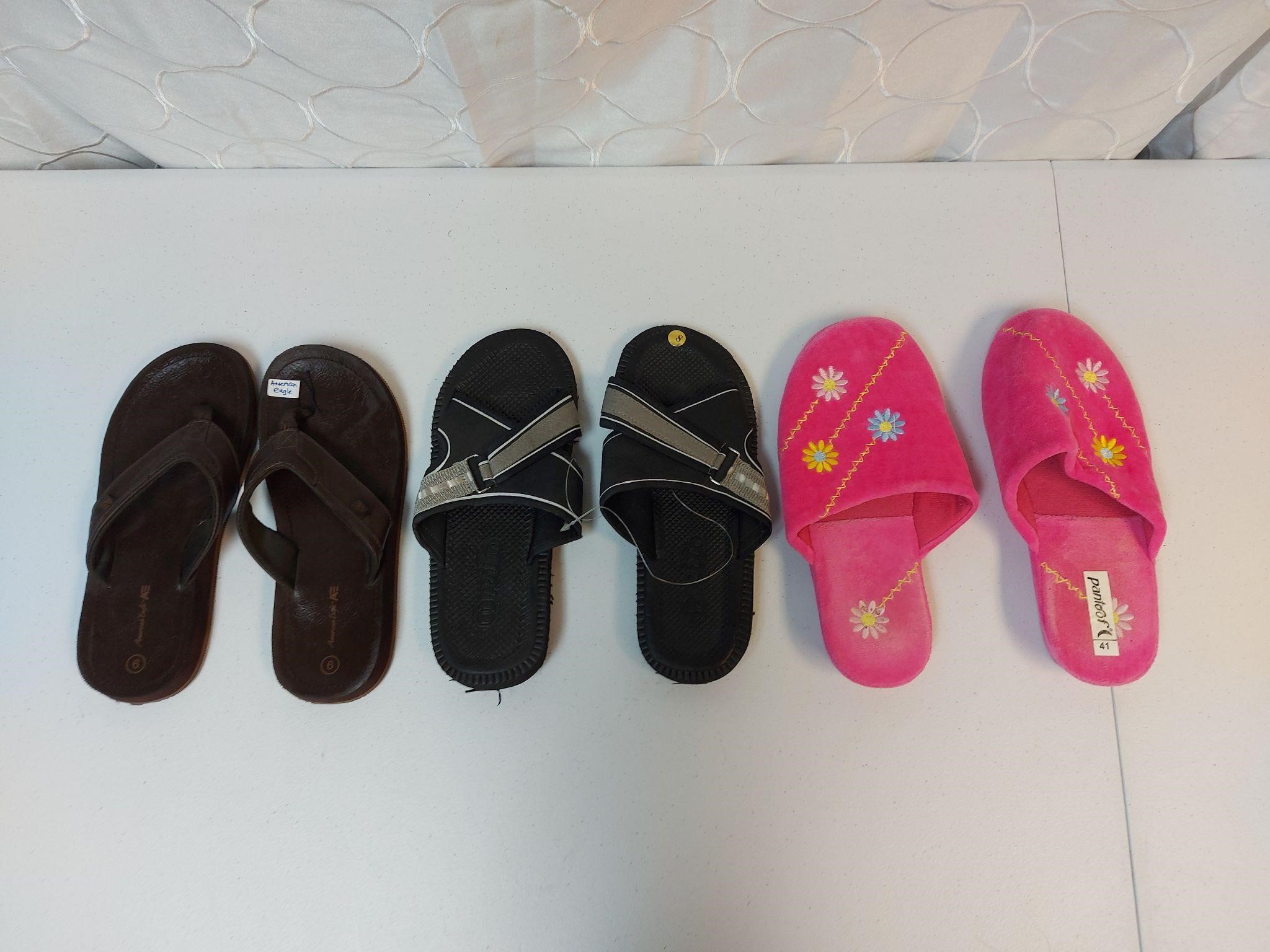 Flip Flops, Slides, Slippers Approx Ladies 8-9