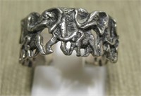 Sterling Silver Mom & Baby Elephant Ring