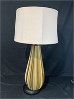 Vintage Neutral Color Striped Glass Lamp