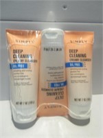 PACK OF 3 NEW SIMPLY DEEP CLEANING CREAMY CLEANSER