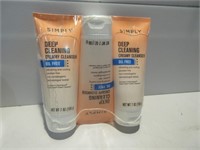 PACK OF 3 NEW SIMPLY DEEP CLEANING CREAMY CLEANSER
