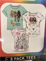 New Rainbow 3 Pack Girls Size 4 Tees
