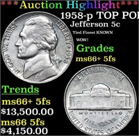 ***Auction Highlight*** 1958-p Jefferson Nickel TO