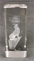 Laser Etched Wolf Howling At The Moon Figure