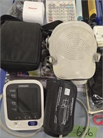 Blood pressure testers, computer keyboard, a