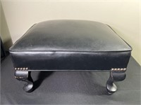 Black Leather Foot Stool By Union Label
