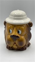 Vtg Safari Lion Pottery Cookie Jar