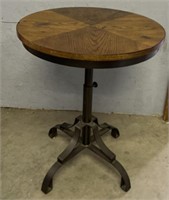 Small Adjustable Wood/ Metal Round Table