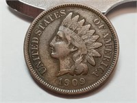 OF)Better date full Liberty 1909 Indian head penny