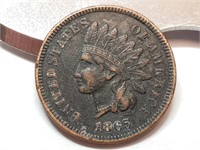 OF) Full Liberty 1865 Indian head penny