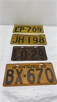 1931/33/34/35 Ontario Plates