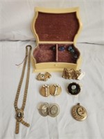 Small Jewelry Box with Vintage & Antique Jewelry