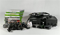 XBOX GAME SYSTEM, CONTROLLERS, AND GAMES