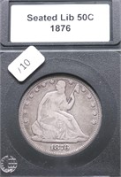 1876 SEATED HALF DOLLAR F