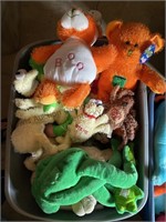 3 totes of stuffed animals