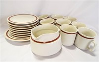 Genuine Stoneware from Japan Single Brown Trim