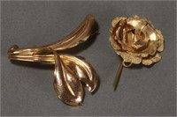 Two Gold Brooches,