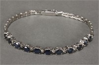 White Gold, Diamond and Sapphire Bracelet,