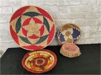 Woven Decorative Baskets - 4pcs