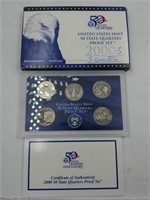 2000 US Mint proof set coins state quarters