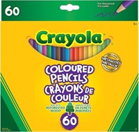 (N) Crayola 60 Coloured Pencils Arts & Crafts