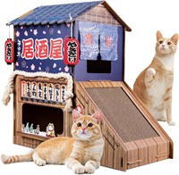 Double Decker Cardboard Cat Tree with Toys