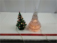 Two lighted trees