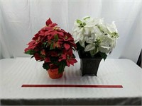 White and red silk poinsettia