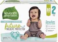 Seventh Generation Baby Diapers, Size 2, 80 Ct