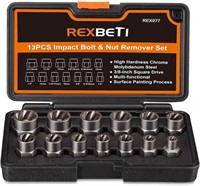 REXBETI Impact Bolt & Nut Remover Set, 13 Pieces