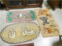 Lot # 3648 - (2) Vintage hook rugs” squirrels,