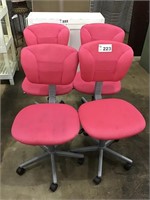 4 PINK OFFICE CHAIRS