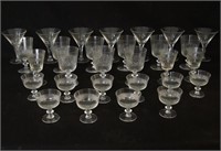 Collection of Crystal, etched & glass pieces