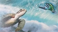 Sea Turtle Wall Art 16x24 Canvas Decor