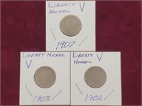 (3) Liberty V Nickels - 1902, 1903, 1907