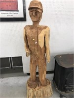 Carved Cedar Statue of Gentleman