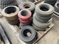 Pallet of Forklift Tires.