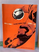 Baltimore Colts vs Vikings Oct 1 1961 program