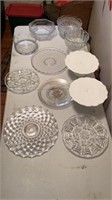 Assortment of cake plates/white glass