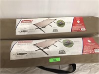 Two Coleman II trail head cots extra wide mil