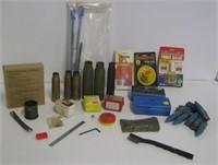 Sporting goods items including empty mortar