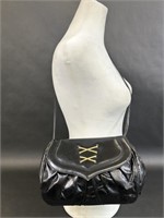 Stuart Weitzman Black Leather Gold Hue Stitch Bag