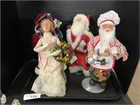 3 Byers Choice Carolers, Santa Figure.