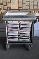 Rolling Spring-Loaded Tray Caddy/Cart