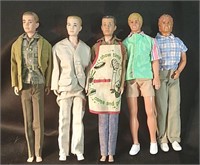 5 Ken Dolls w Outfits