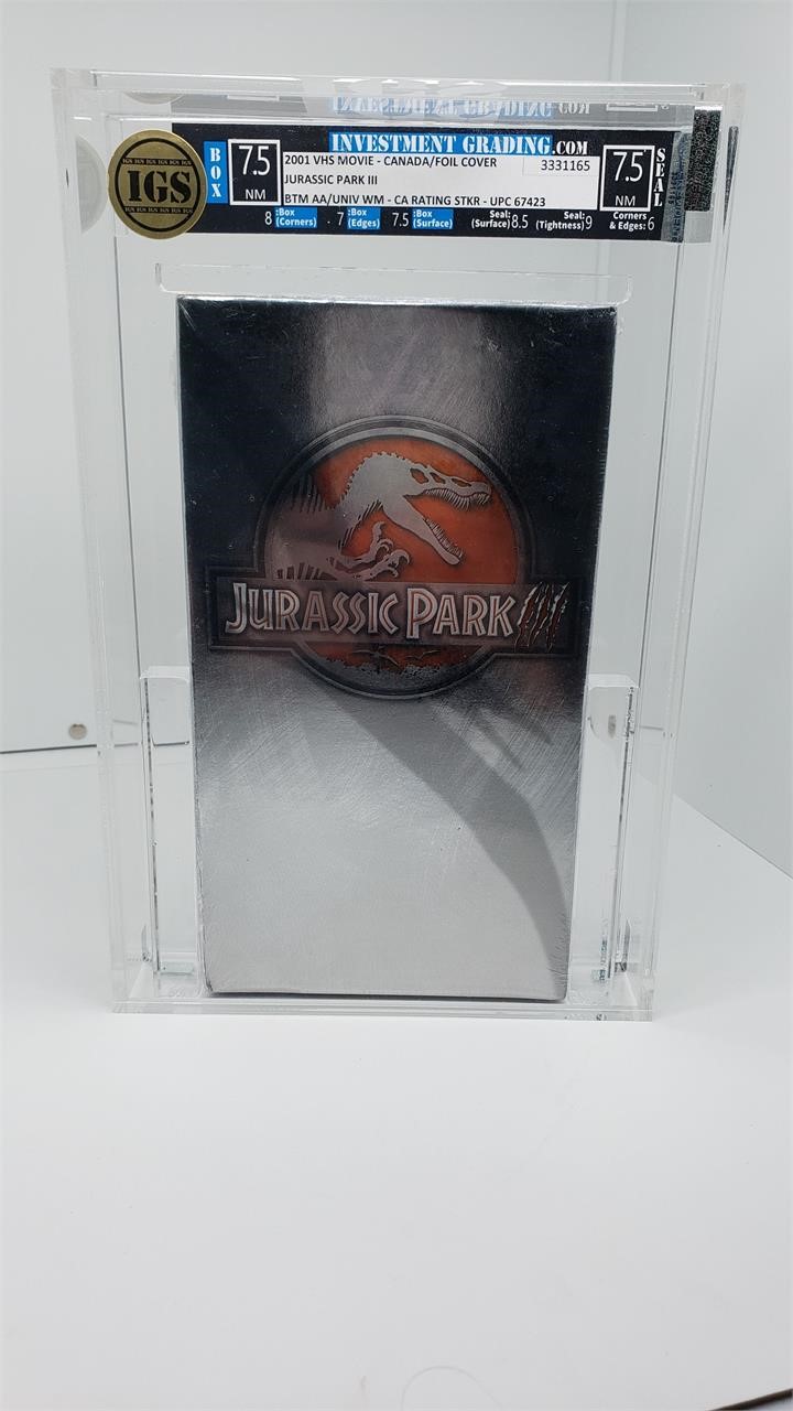 IGS 7.5 Jurassic Park 3 VHS graded slab Movie
