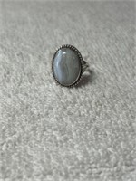 STERLING SILVER NATIVE AMERICAN STONE RING SZ
